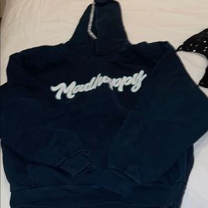 Madhappy- navy, white and turquoise hoodie.